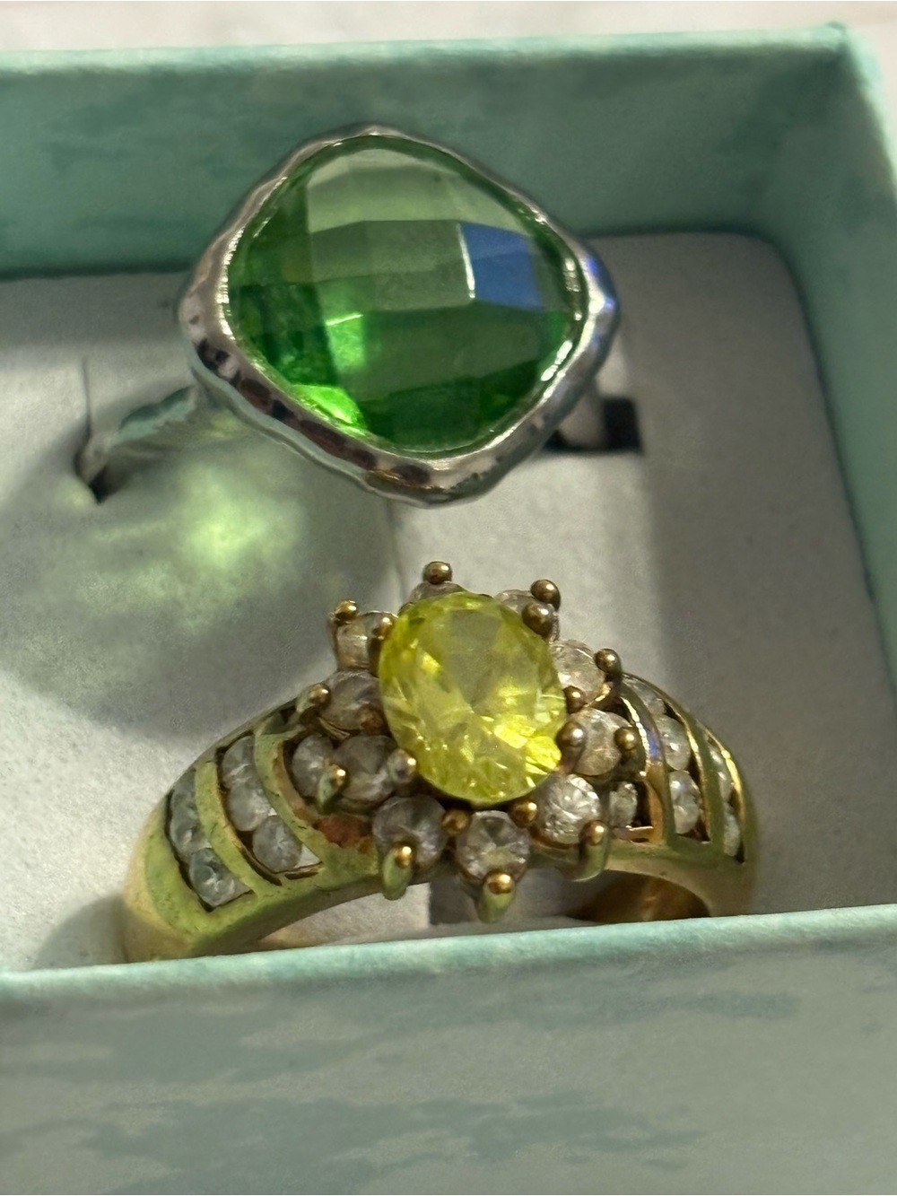 Lot of 5 Vintage & Modern Costume Fashion Rings Sz 7.25–8.5 Cocktail & Bands